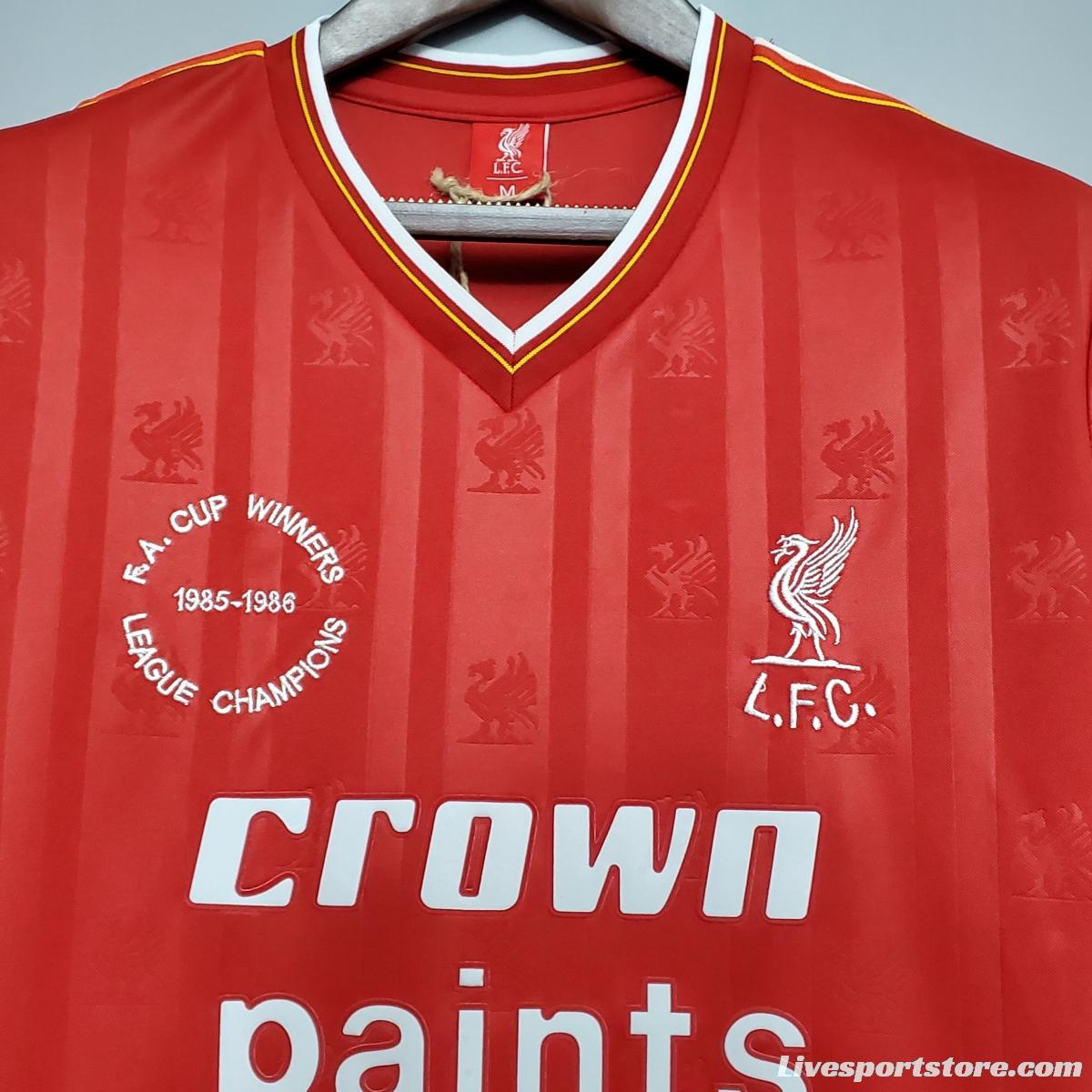 Retro 85/86 Liverpool home Soccer Jersey