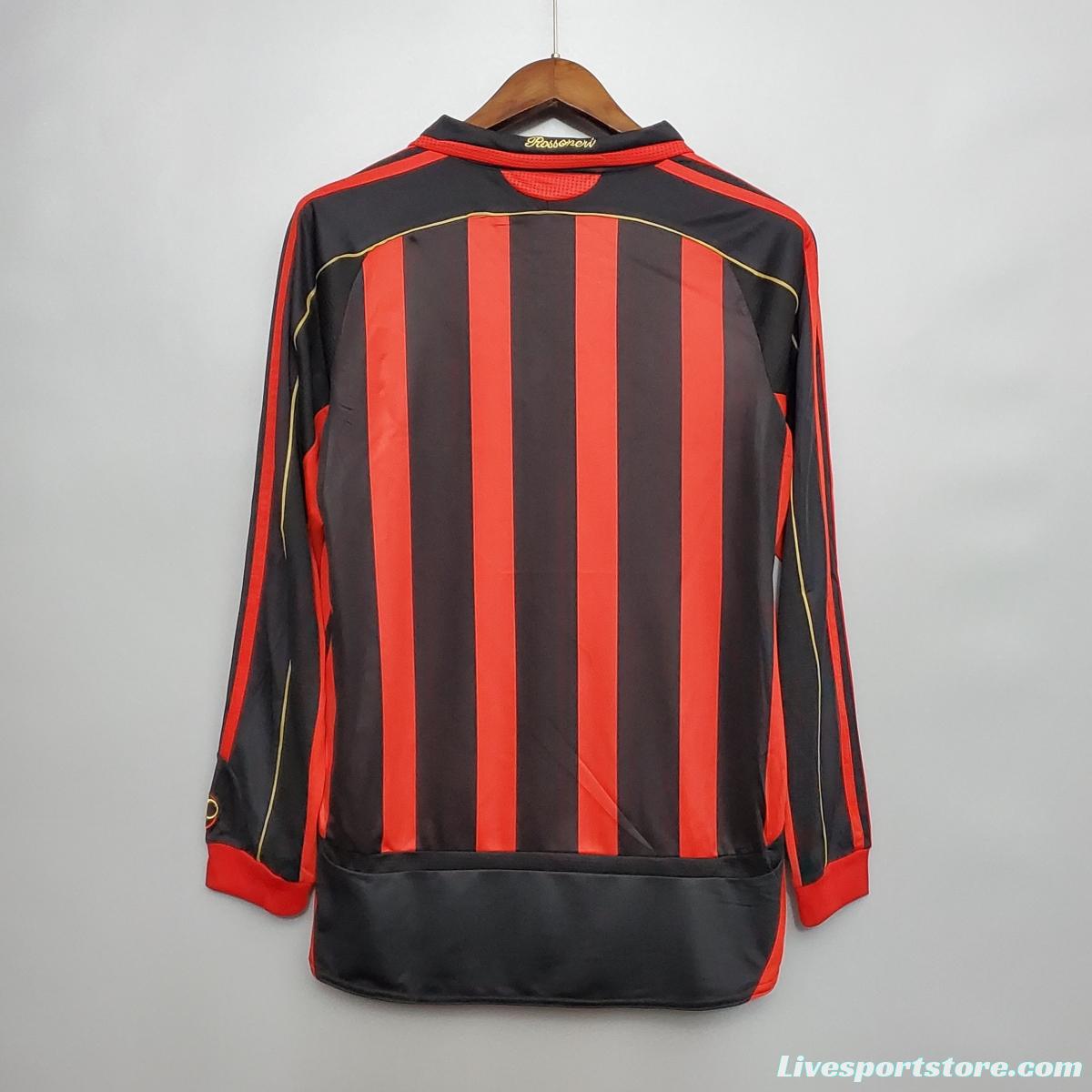 Retro 06/07 AC Milan Long sleeve home Soccer Jersey