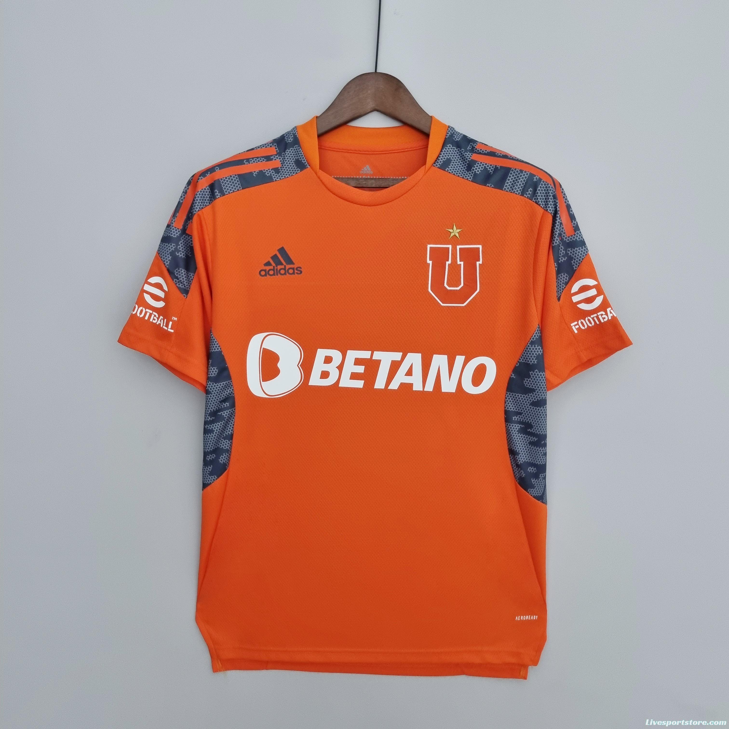 22/23 Universidad de Chile Training Suit Orange Soccer Jersey