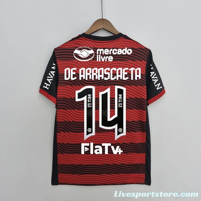 22/23 all sponsor Flamengo home Soccer Jersey