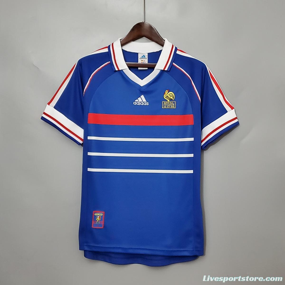 Retro 1998 France home Soccer Jersey