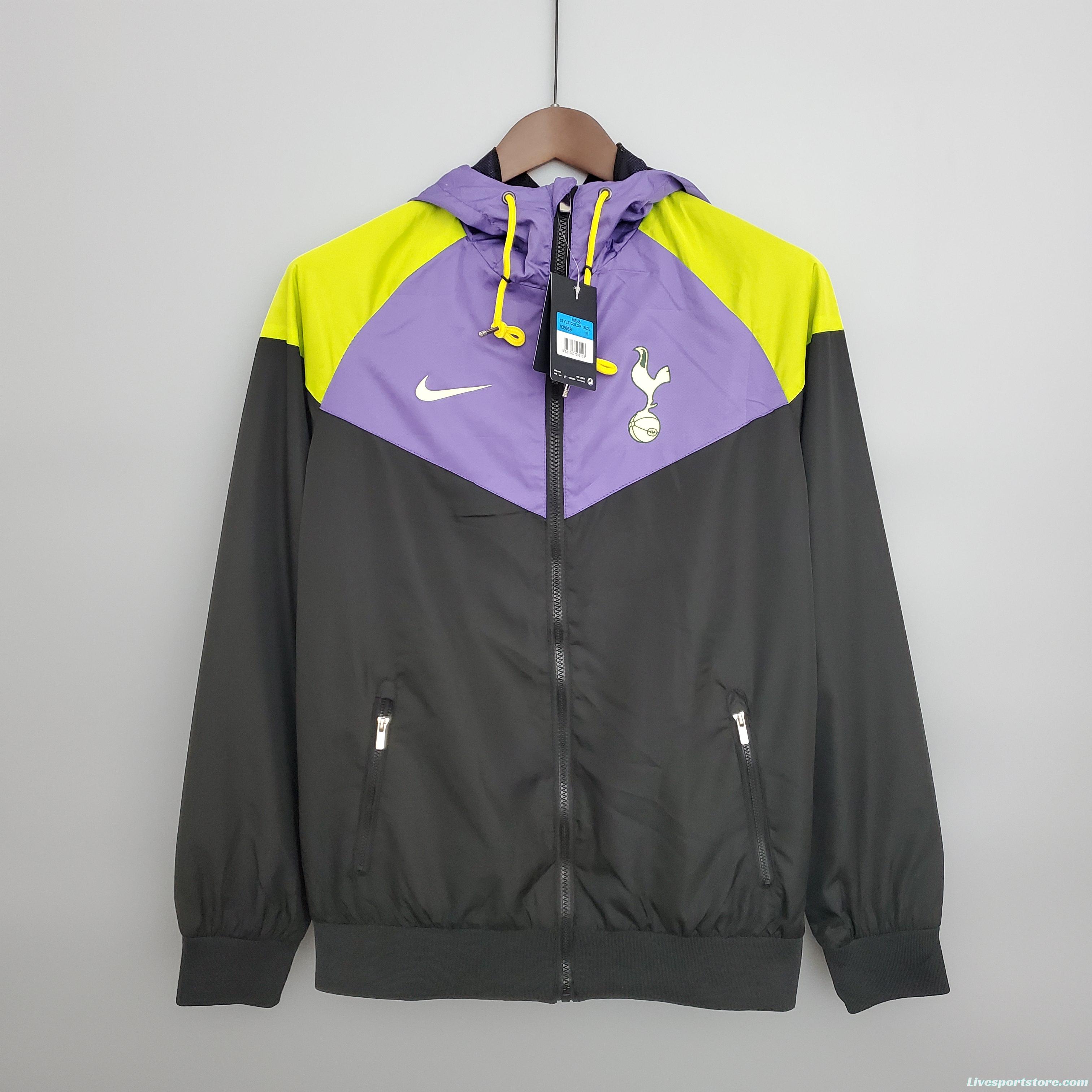 Windbreaker Tottenham Purple Black Soccer Jersey