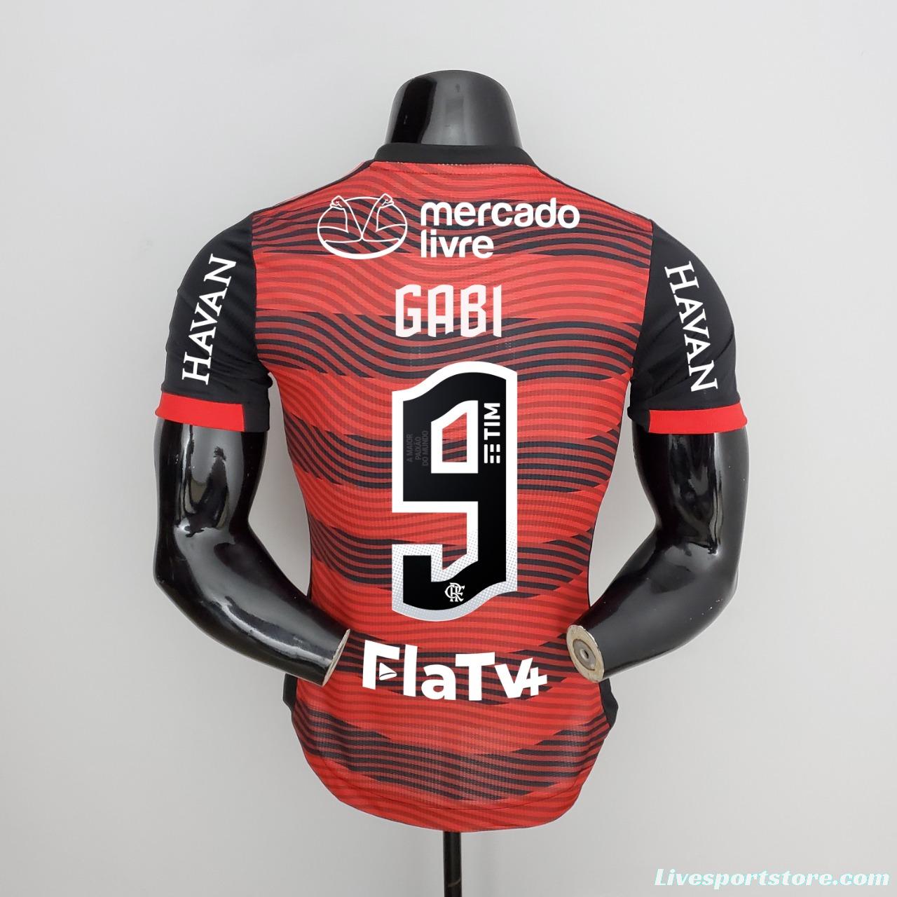 Player Version 22/23 All Sponsor Flamengo Home Soccer Jersey