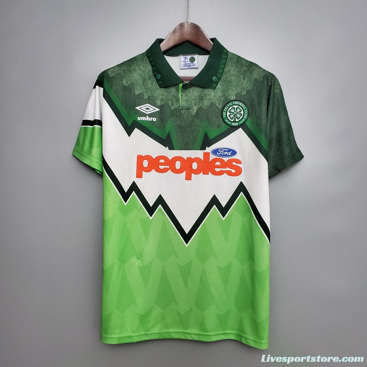 Retro 91/92 Celtic home Soccer Jersey