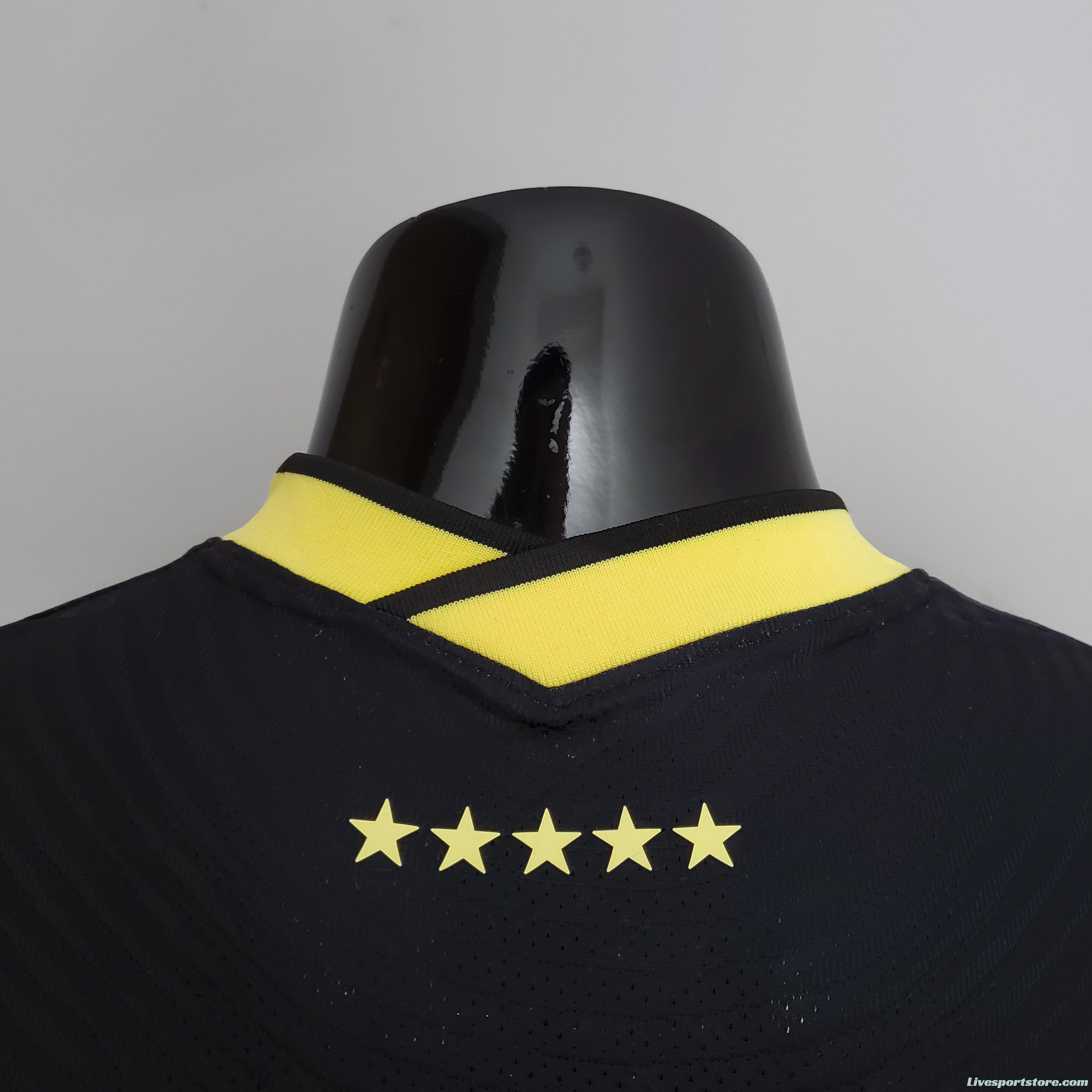 2022 player version Brazil Black Soccer Jersey