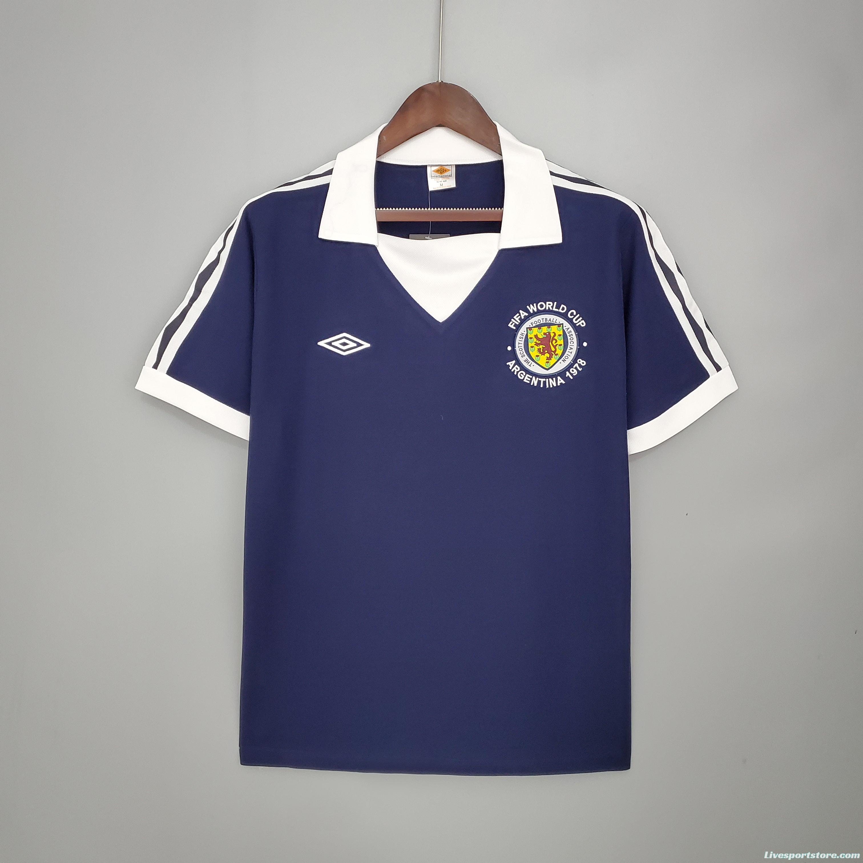 Retro 1978 Scotland Home Soccer Jersey