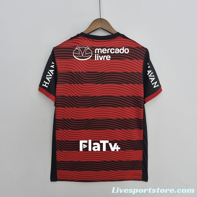 22/23 all sponsor Flamengo home Soccer Jersey