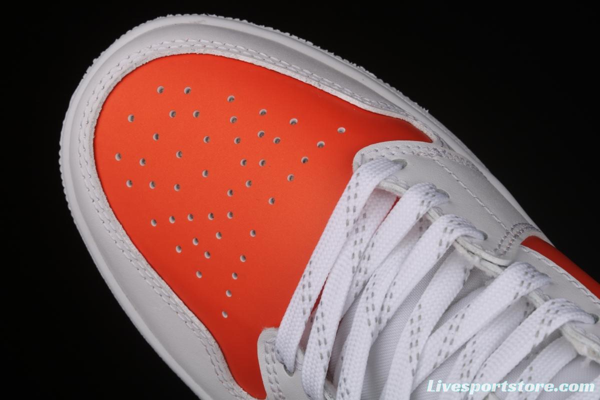 Air Jordan 1 Mid White Orange Zhongbang Basketball shoes CZ0774-800