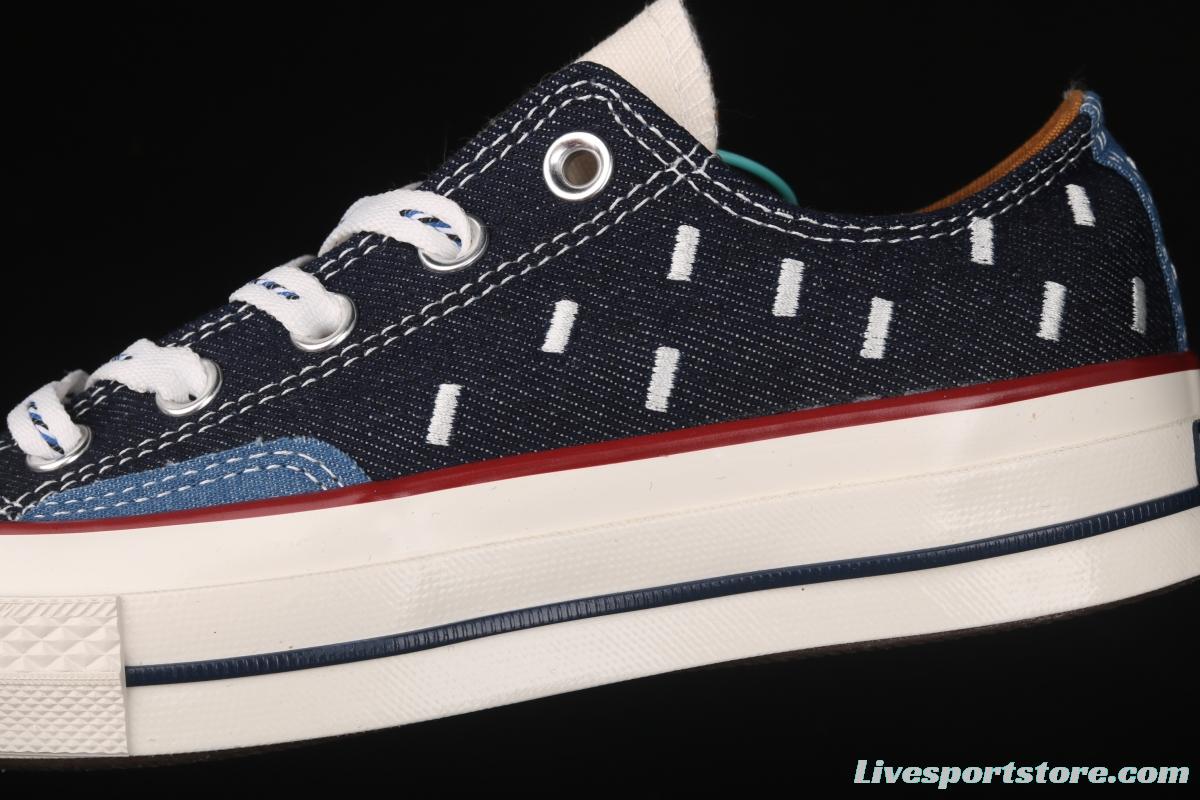 Converse Chuck 70s denim electric embroidered low-top casual board shoes 171065C