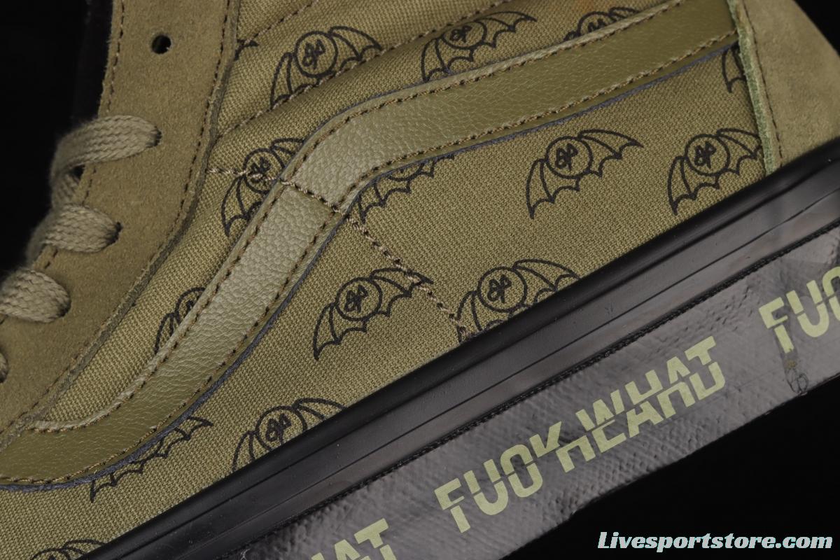 Goodhod x Vault OG Sk8-Hi Lx olive green high top casual canvas shoes VN0A45JD2XZ