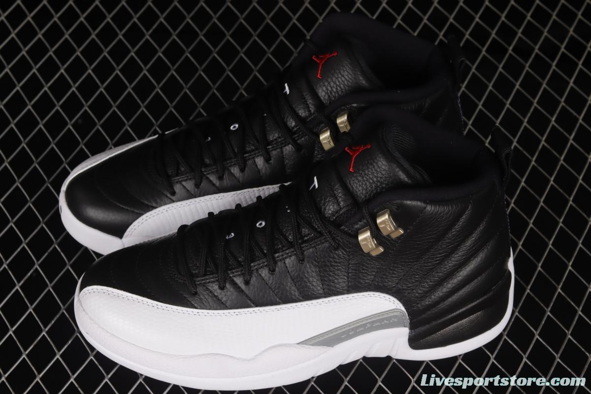 Air Jordan 12 Retro Royoffs 2 2 Black and White Silver Buckle 2022 Edition Playoffs CT8013-006