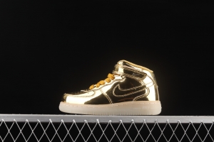 NIKE Air Force 1: 07 Mid WB dazzling ribbon lamp state size Kids 314197-8100