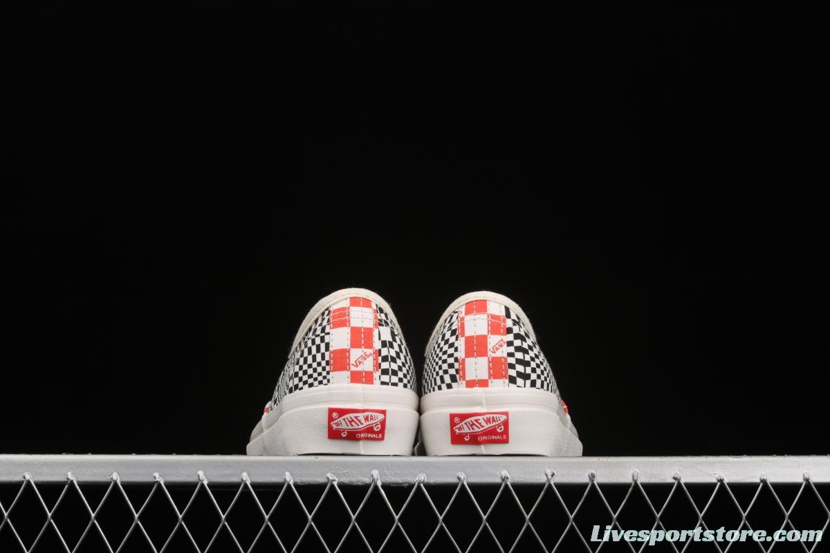 Vans Vault OG Authentic Lx high-end branch line impact color checkerboard retro low-side canvas skateboard shoes VN0A4BV91XL