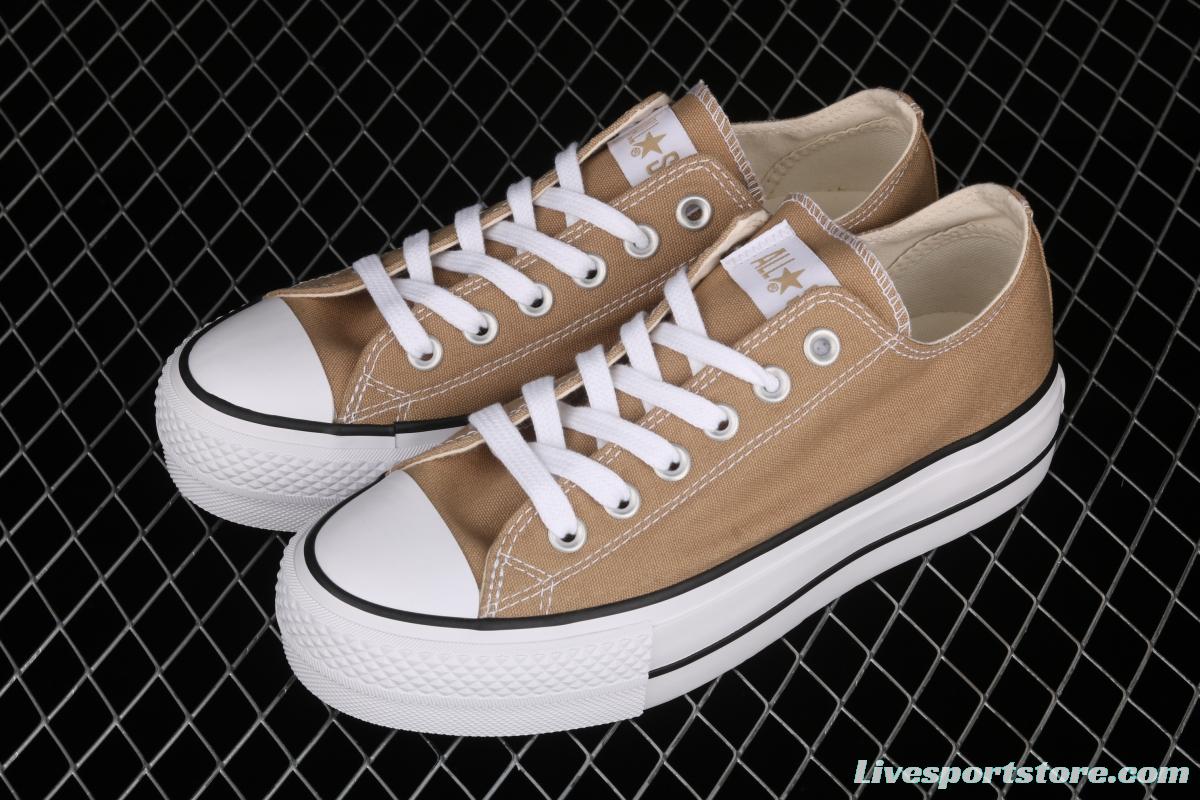 Converse All Star Lift Converse khaki full-bottomed casual shoes 5CL367