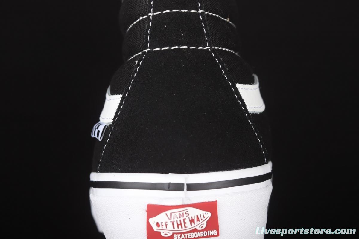 Vans Sk8-Hi black side chessboard plaid professional skateboard shoes VN0A5FCCY28