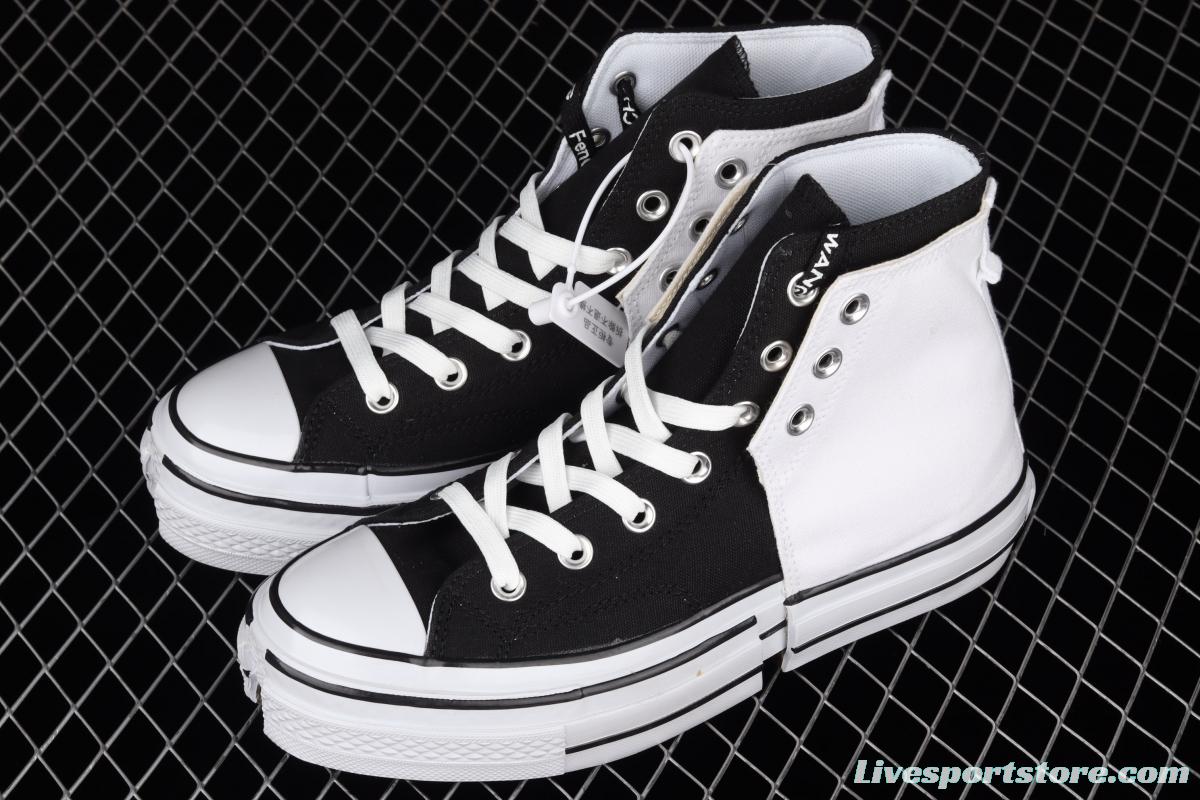 Converse x Feng Chen Wang 2in1 Chuck 70 deconstruct and reshape the joint style high top casual board shoes 169839C