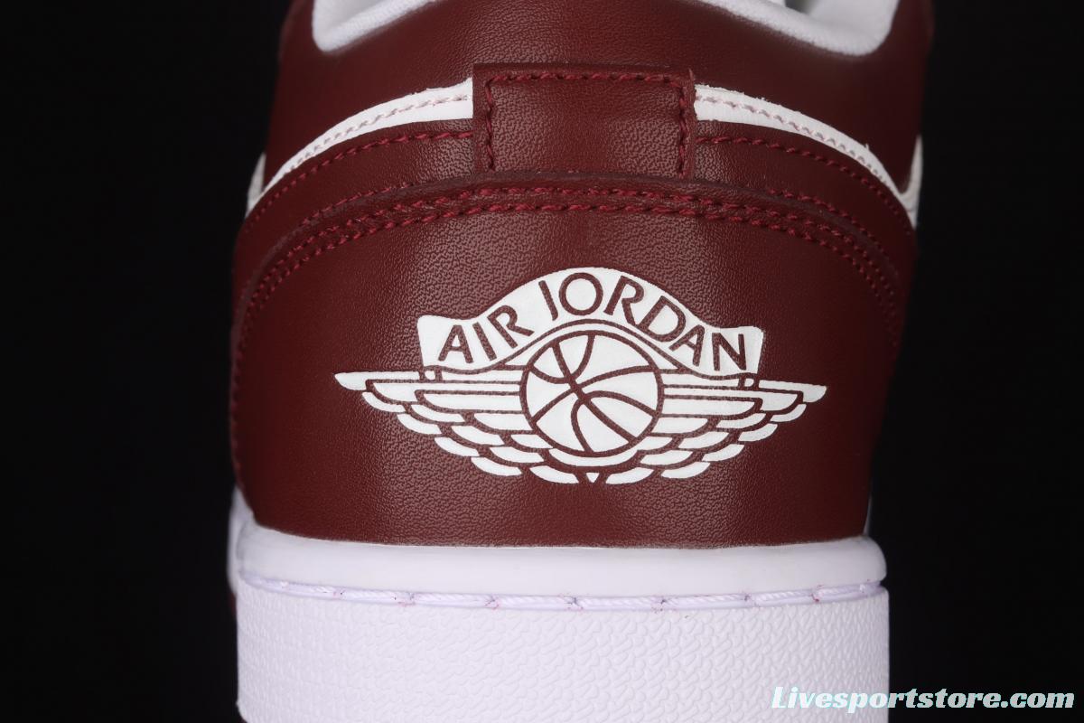 Air Jordan 1 Low red and white low top basketball shoes DC0774-116