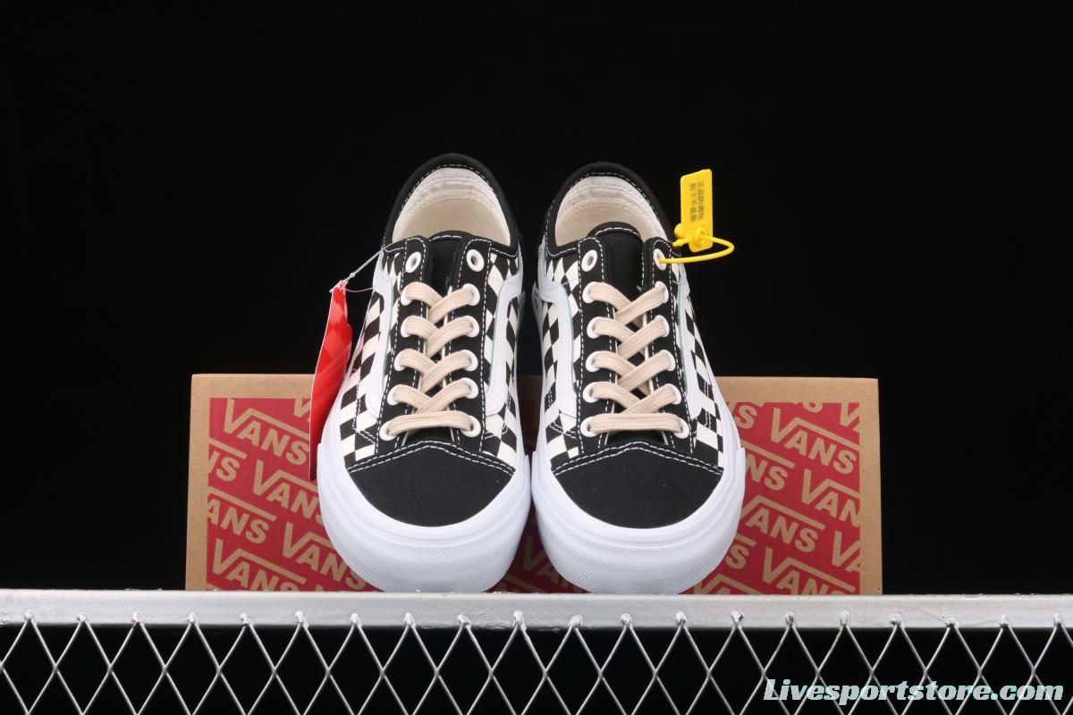 Vans Style 36 black and white checkerboard low upper board shoes sports shoes VN0A3MVL42E