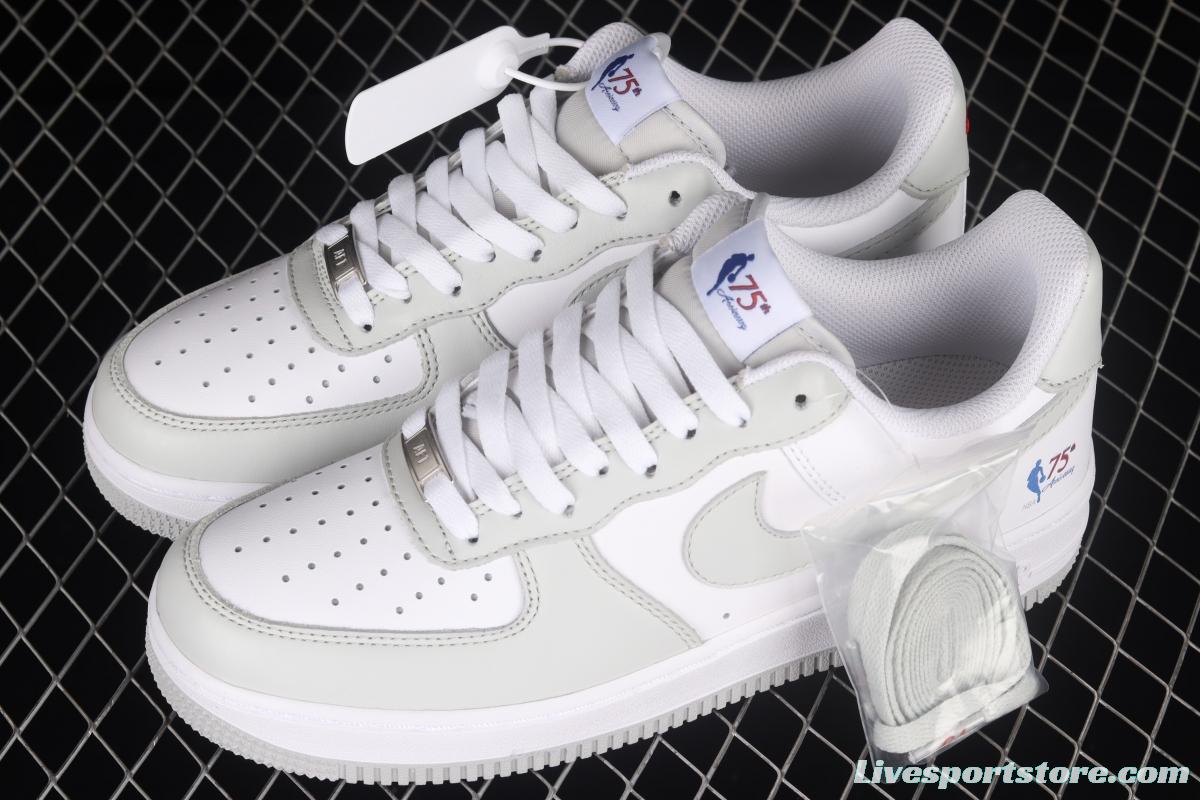 NIKE Air Force 1x07 Low gray-and-white color matching low-top casual board shoes AA6902-201