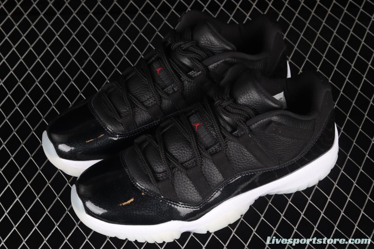 Air Jordan 11 Retro Low 72-10 1 low-help big devil sports culture basketball shoes AV2187-001