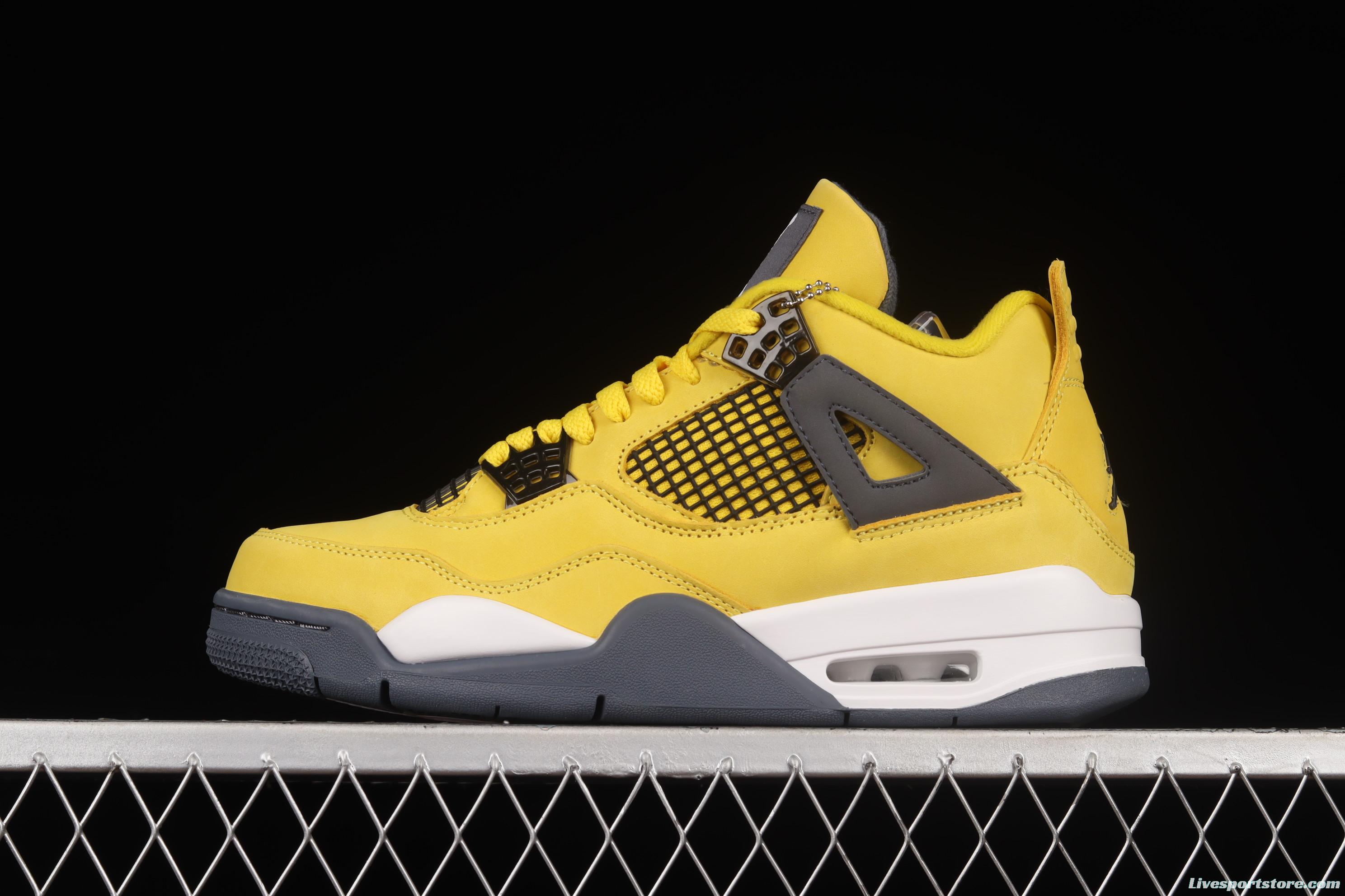 Air Jordan 4 Retro Lightning duplicates white and yellow electric letter CT8527-700