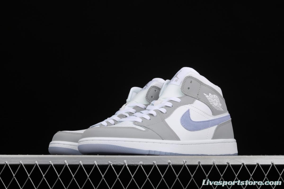 Air Jordan 1 Mid BQ6472-105Bond white, gray and blue