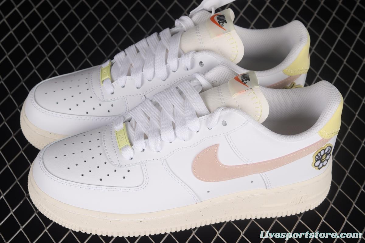 NIKE Air Force 1'07 Low White Pink Butterfly Embroidery Low Top Casual Sneakers DJ6377-100