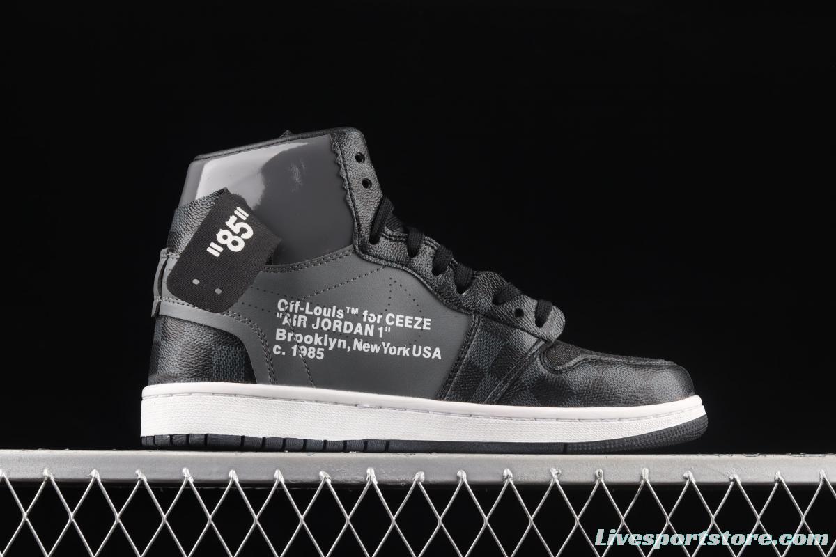 LV x Air Jordan 1 LV jointly customized # with presbyopia suitcase leather to create an exclusive Logo covered with shoes.