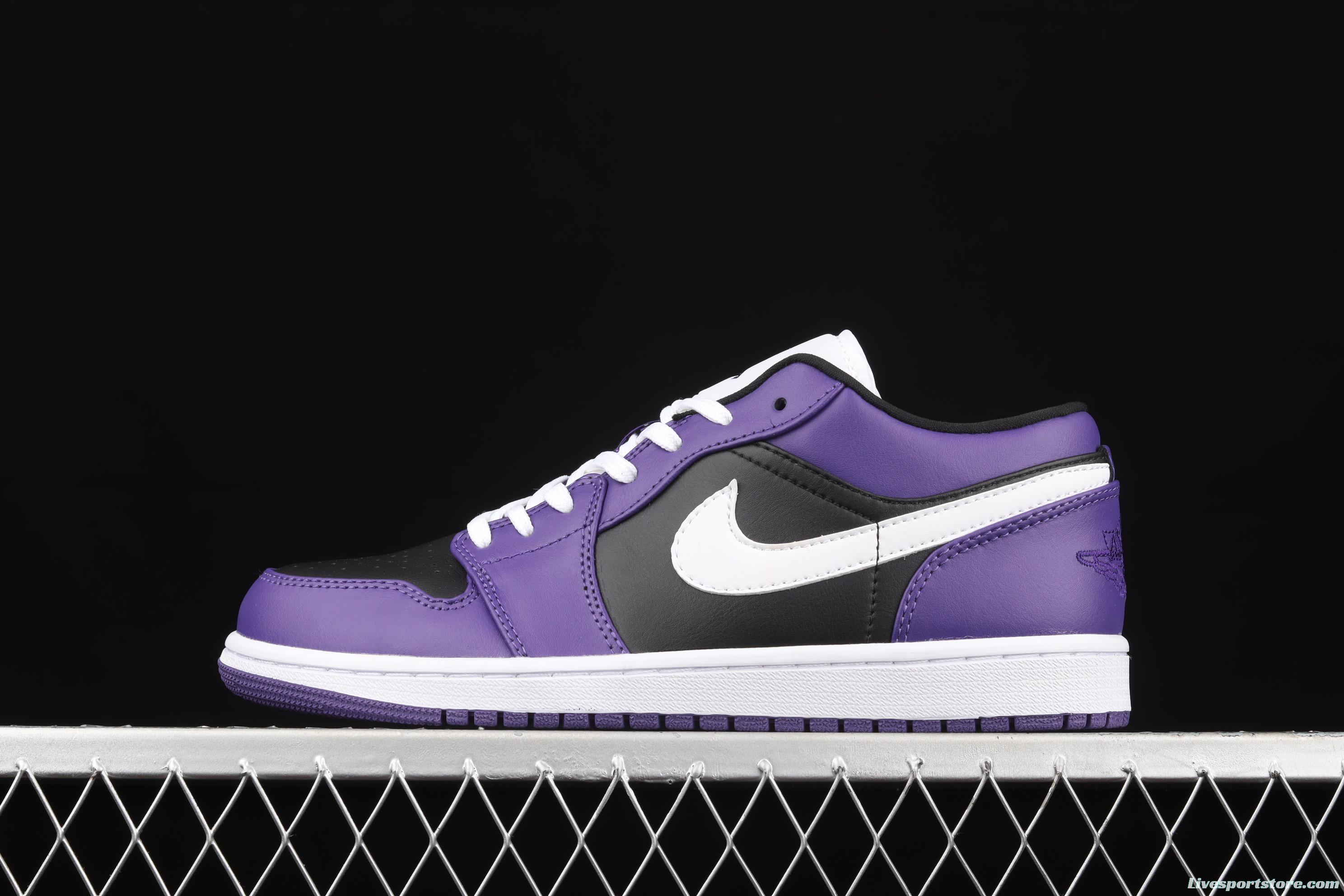 Air Jordan 1 Low black-purple and white low-side cultural leisure sports shoes 553558-501