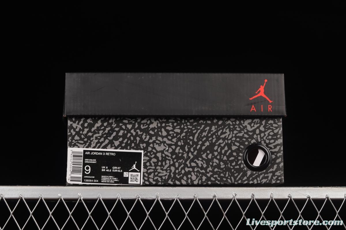 Air Jordan 3 Wolf Grey AJ3 Joe 3 Wolf Grey 136064-004