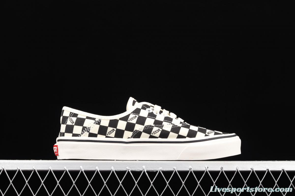 Vans Authentic black and white checkerboard shoes with low heels VN0A54F241J