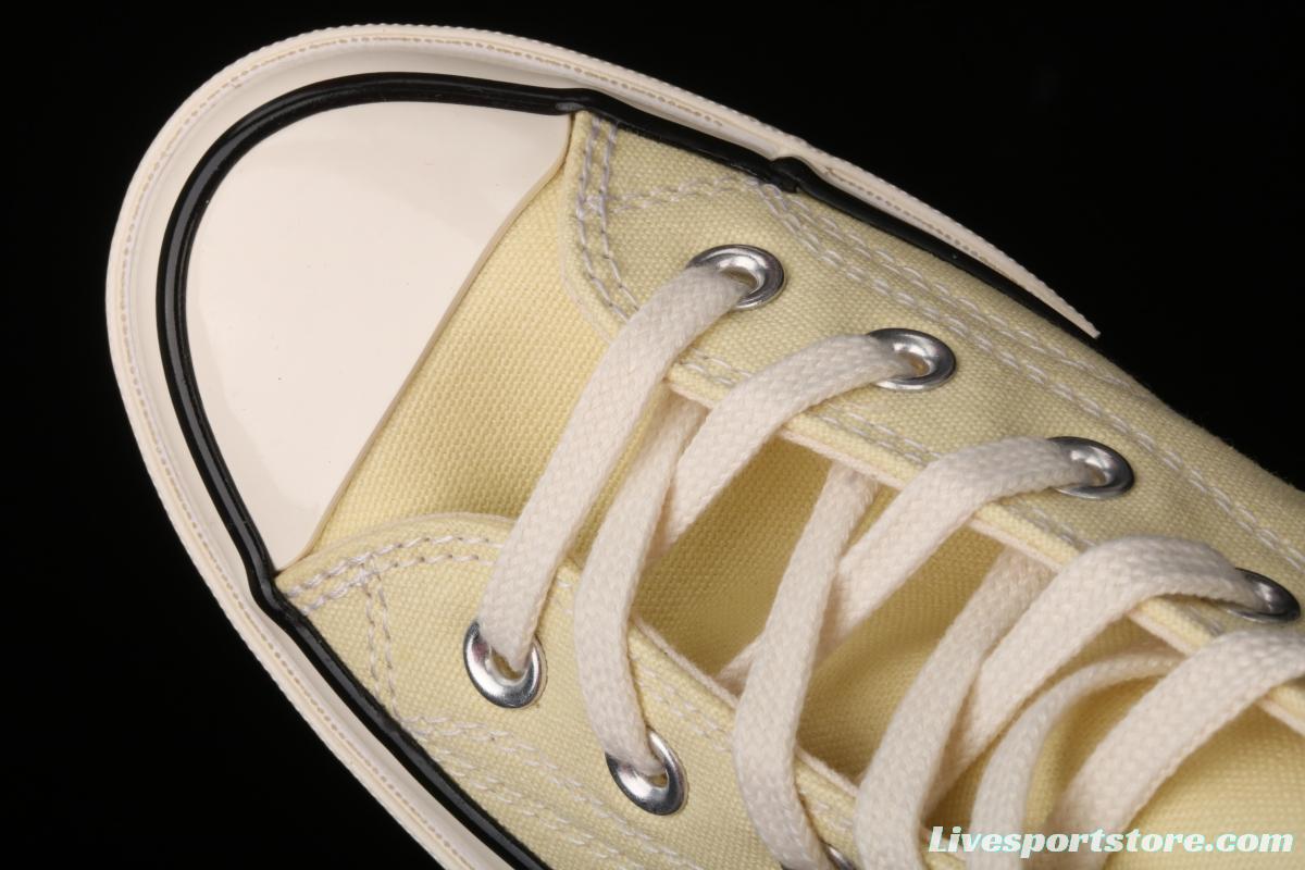 Converse 70s spring new color environmental protection cream yellow high top leisure board shoes 170795C