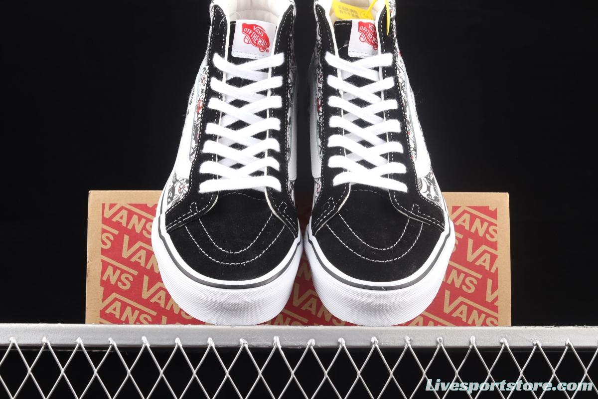 Vans Sk8-Hi synchronous cartoon robot cat high-top leisure vulcanized sports shoes VN0A4BV8BCL