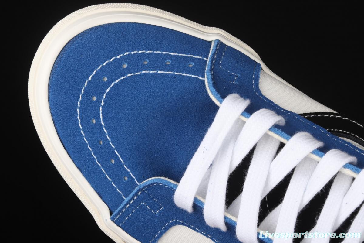 Vans Sk-Hi 38 DX blue-and-white high-top casual shoes VN0A4BVB21R