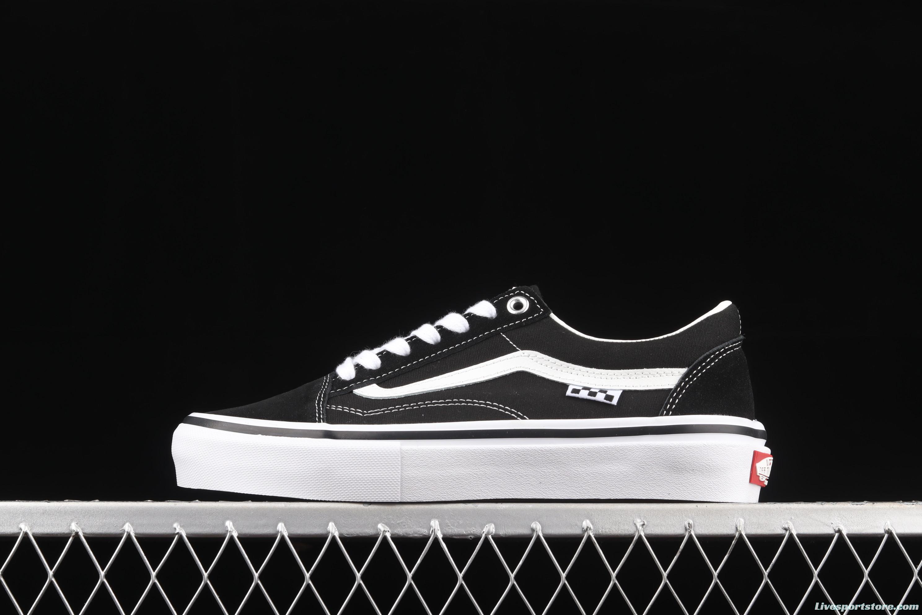 Vans Skate Classics Old Skool Anaheim side checkerboard black and white classic low-top casual board shoes VN0A5FCBY28