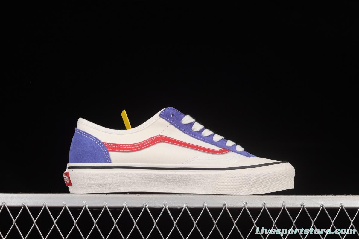 Vans Style 36 Decon Sf New White Blue Red Half Crescent Toe Low Top Sneakers VN0A5HYRB6R