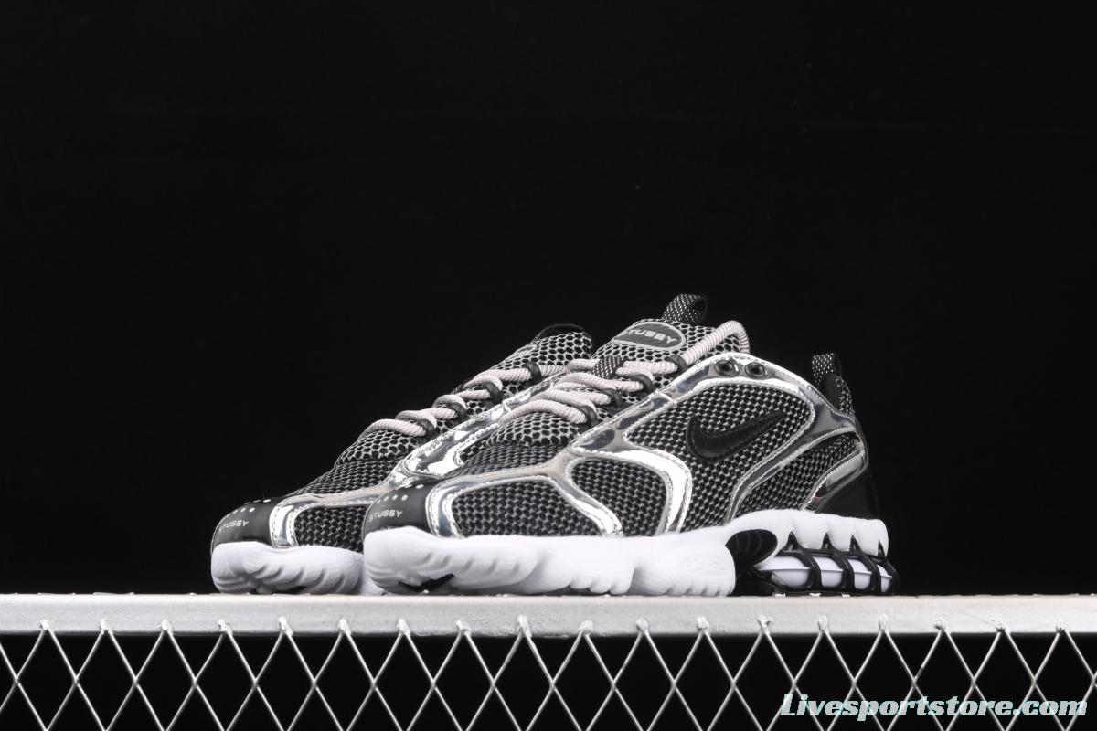 Stussy x NIKE Air Zoom Spiridon Caged 2 Spiri prison East cage 2 generation retro casual running shoes CU1854-001