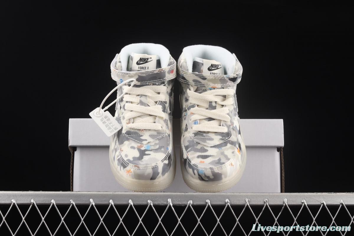 NIKE Air Force 1: 07 Mid WB dazzling ribbon lamp state size Kids 314197-9800