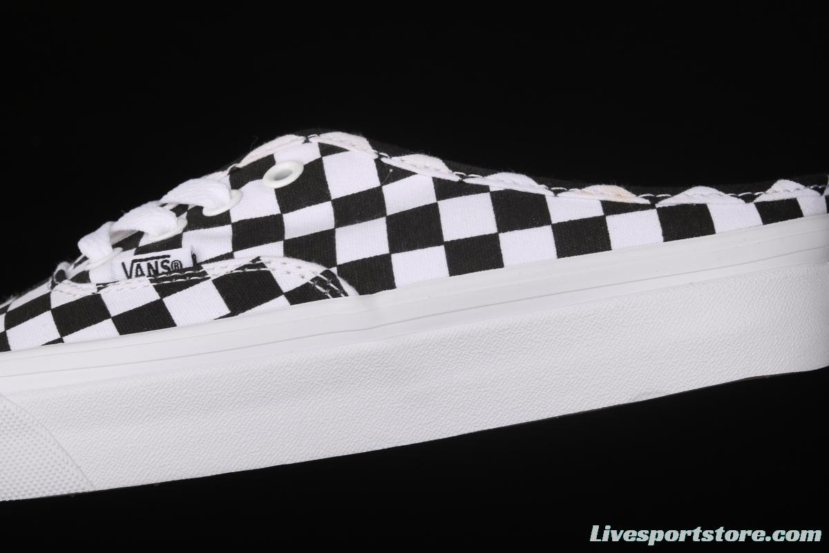 Vans Authentic 2021 summer new Anaheim black and white chessboard VN0A54F75GU lace for lazy half-dragged canvas board shoes