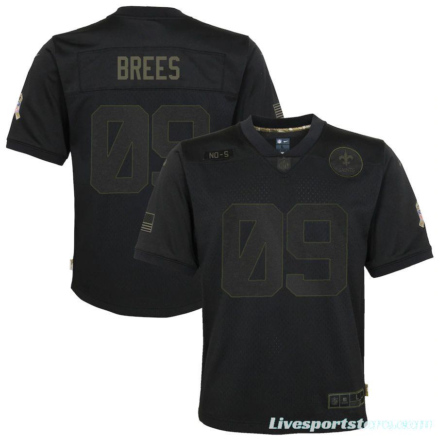 Youth Drew Brees Black 2020 Salute to Service Player Limited Team Jersey