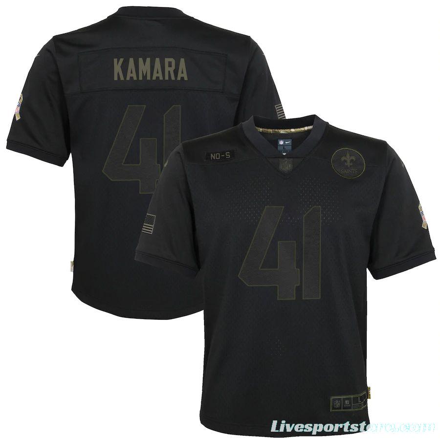 Youth Alvin Kamara Black 2020 Salute to Service Player Limited Team Jersey