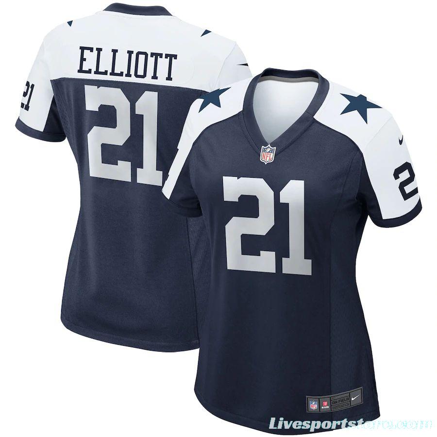 Women's Ezekiel Elliott Navy Alternate Player Limited Team Jersey