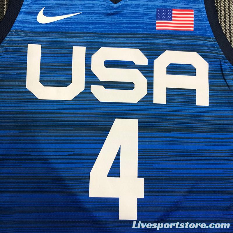 Thai Version Men's Bradley Beal Navy USA Basketball Player Jersey