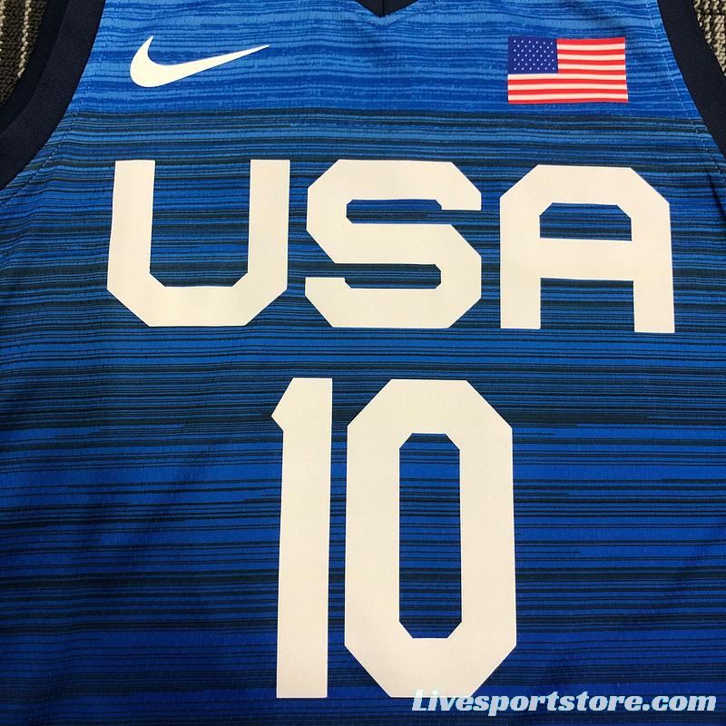 Thai Version Men's Jayson Tatum Navy USA Basketball Player Jersey