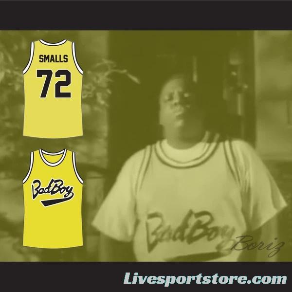 Notorious B.I.G. Biggie Smalls 72 Bad Boy Yellow Basketball Jersey