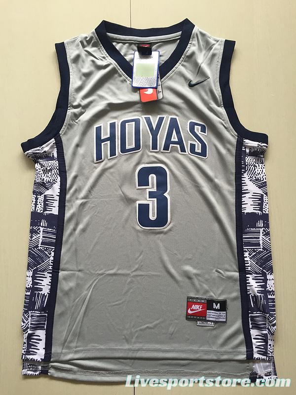 Allen Iverson 3 Hoyas College Gray Basketball Jersey