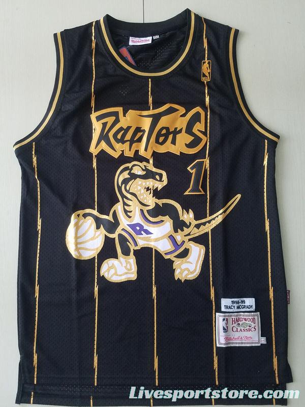 Tracy McGrady 1 1998-99 Throwback Classics Black Golden Edition Jersey