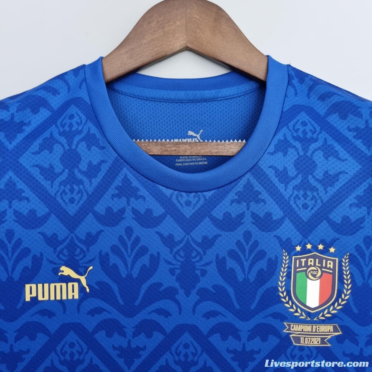 2022 Italian Euro Championship Special Edition Blue Soccer Jersey