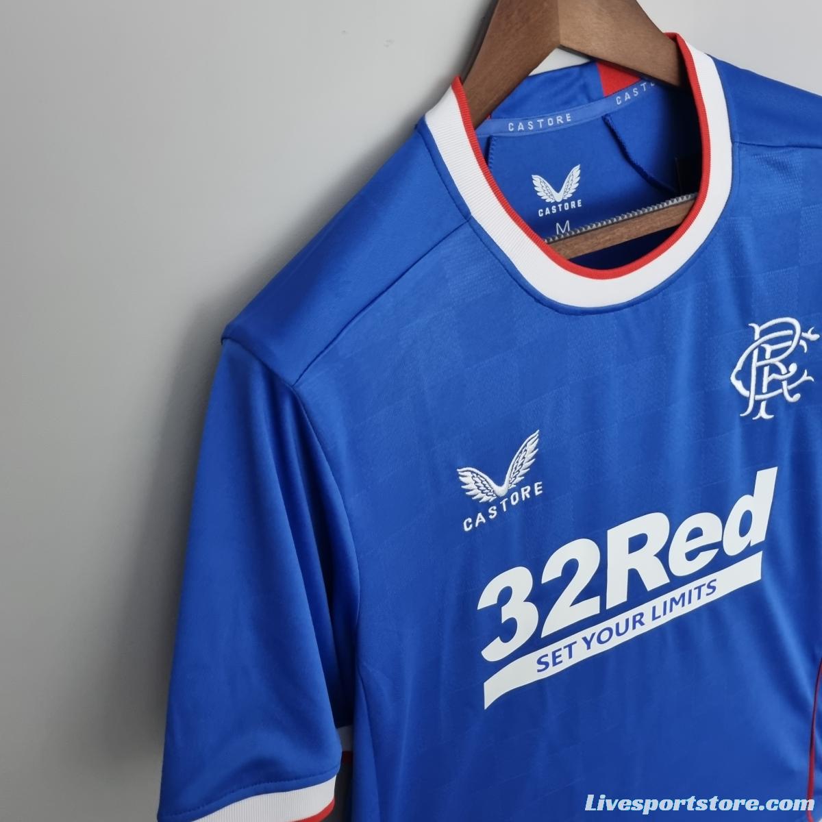 22/23 Rangers home Soccer Jersey