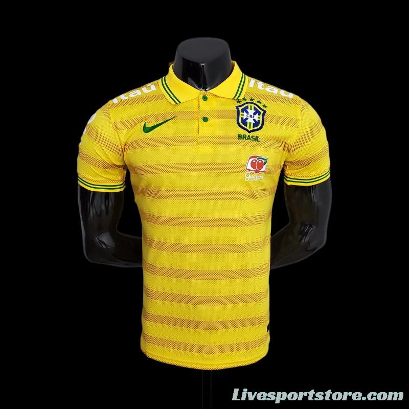 2022 Brazil POLO Yellow Stripe